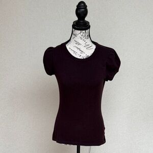 SPRING CLEANING! Dark Purple Short-Sleeve Sweater